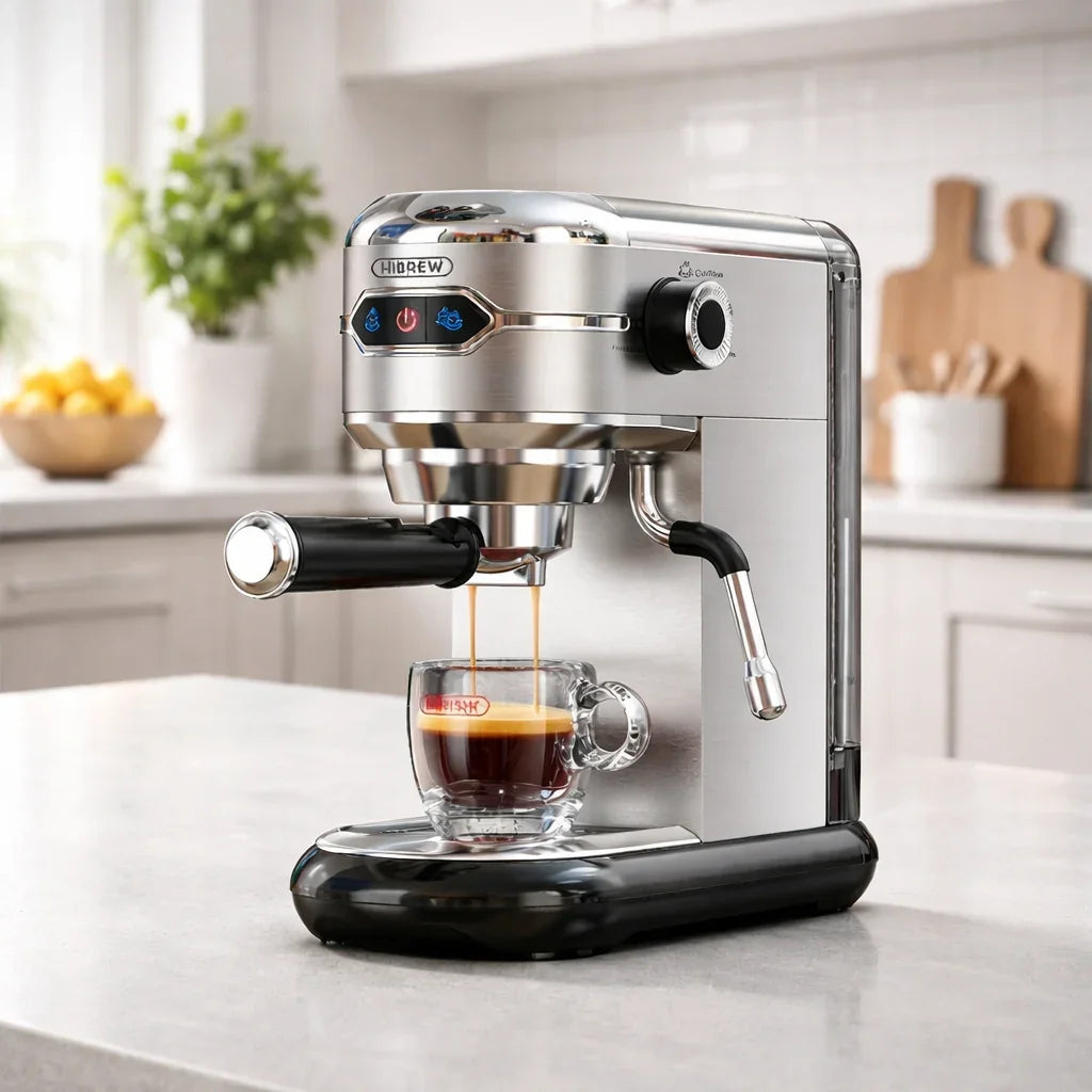 20-Bar Slim Stainless Steel Espresso Coffee Machine