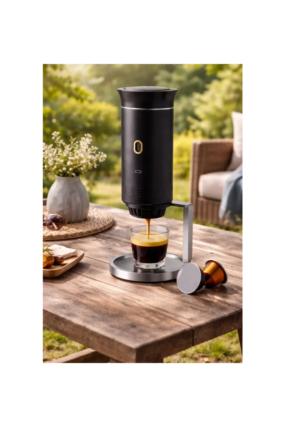 Portable Self-Heating 20-Bar Pressure Espresso Machine for Nespresso® & Dolce Gusto® Capsules