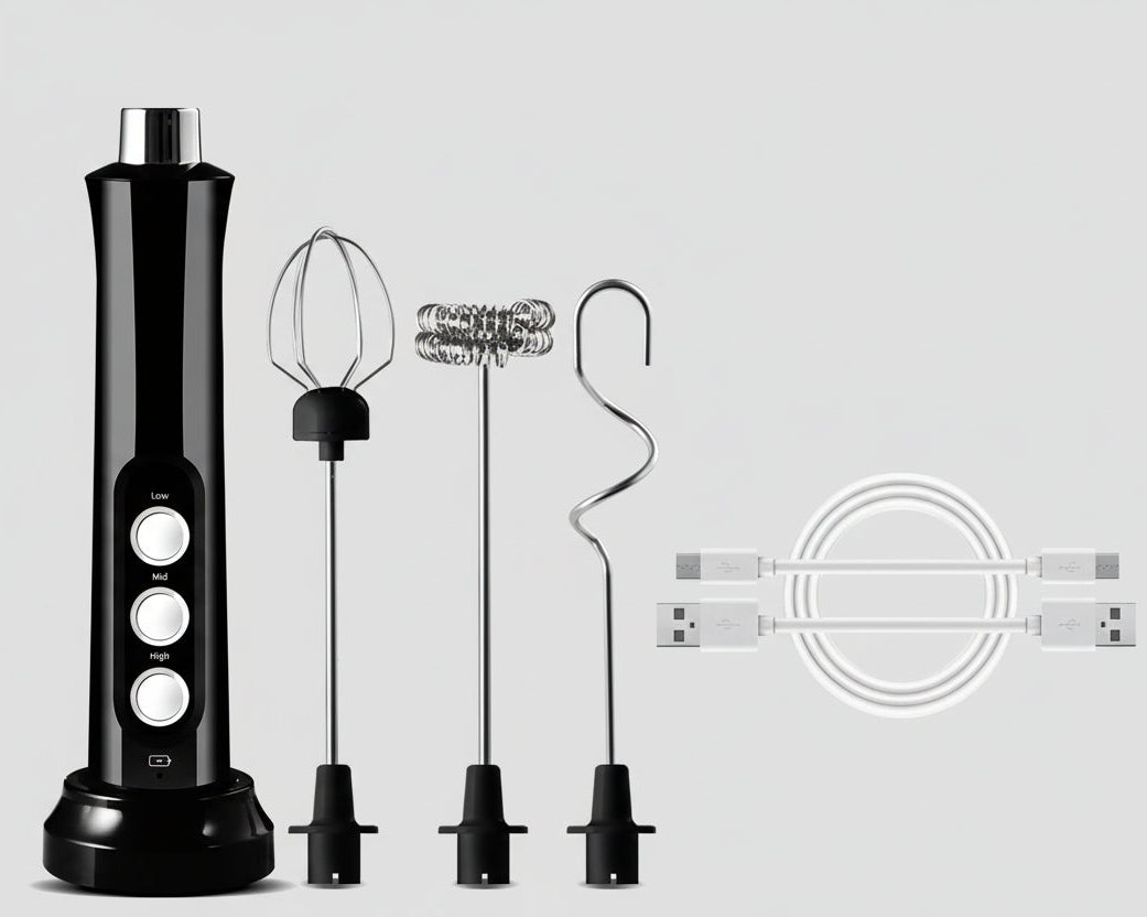 3 in 1 Rechargeable Electric Whisk & Milk Frother