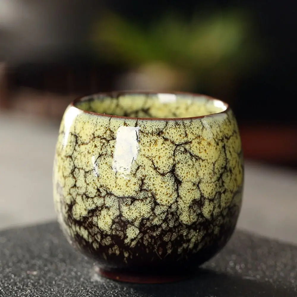 Japanese Kiln-Glazed Ceramic Espresso Cup