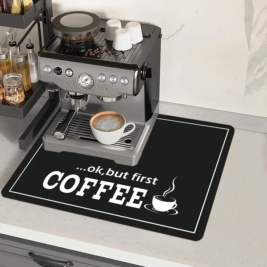 Non-Slip Absorbent Coffee Machine Counter Protector Mat