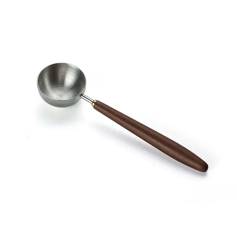 Walnut Handle Coffee Scoop- Stainless Steel Measuring Spoon