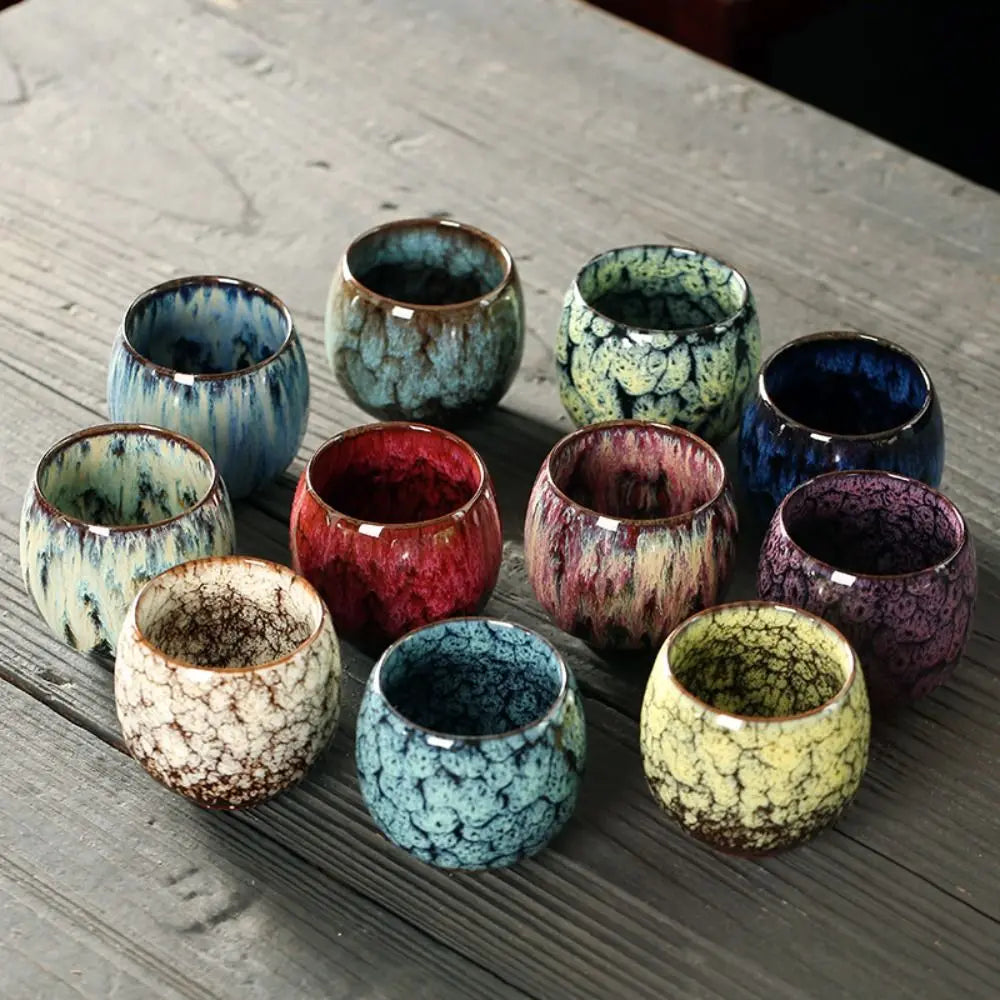 Japanese Kiln-Glazed Ceramic Espresso Cup