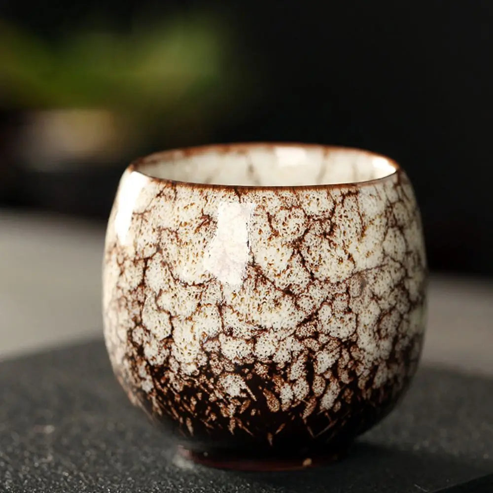 Japanese Kiln-Glazed Ceramic Espresso Cup