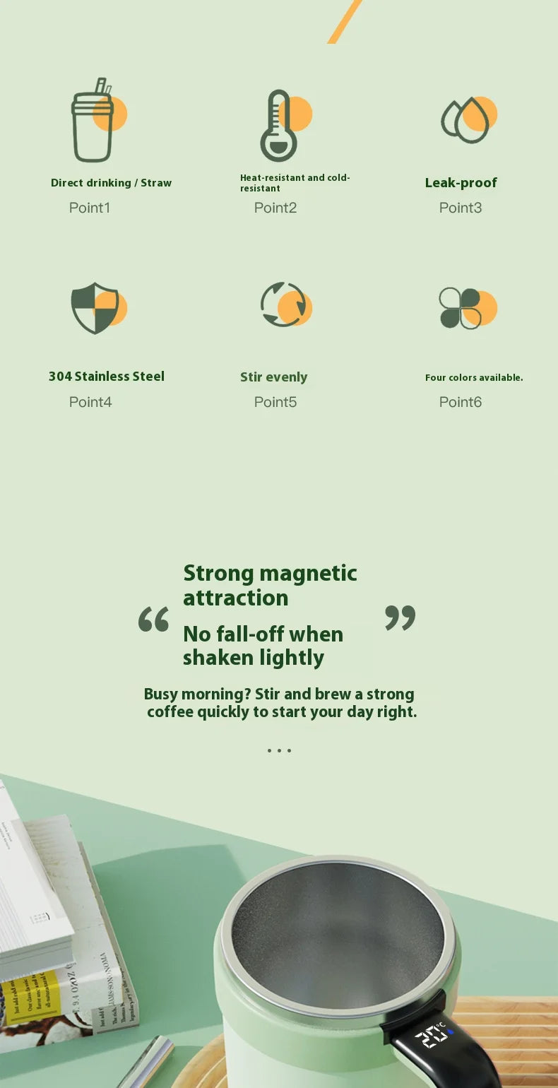 Smart Self-Stirring Mug with Temperature Display