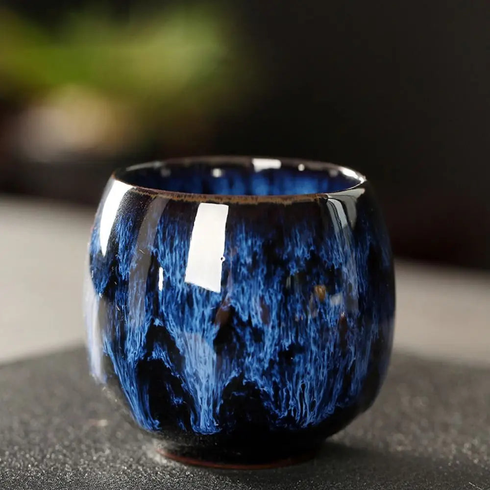Japanese Kiln-Glazed Ceramic Espresso Cup