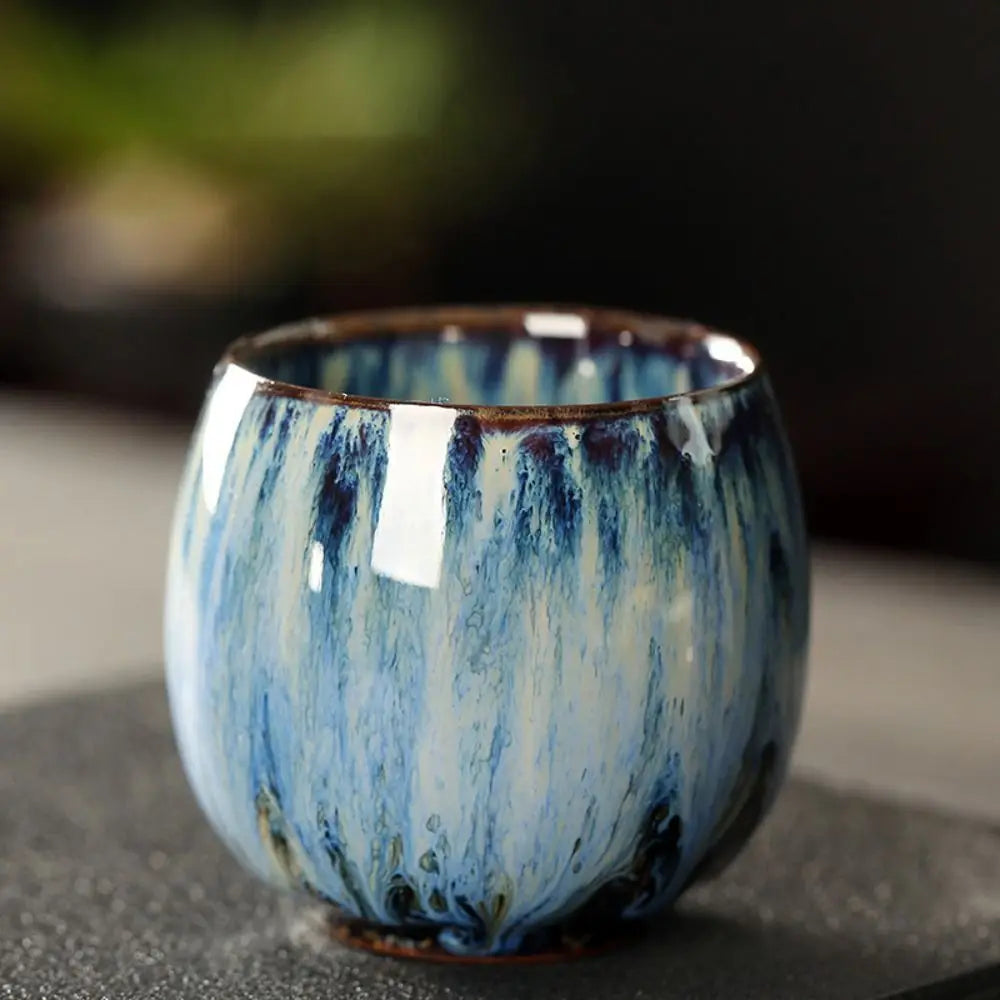 Japanese Kiln-Glazed Ceramic Espresso Cup