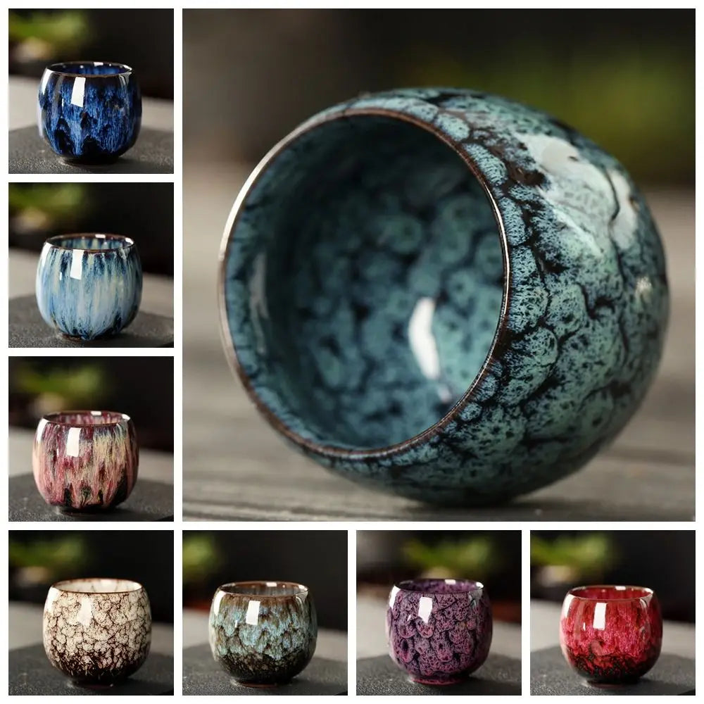 Japanese Kiln-Glazed Ceramic Espresso Cup