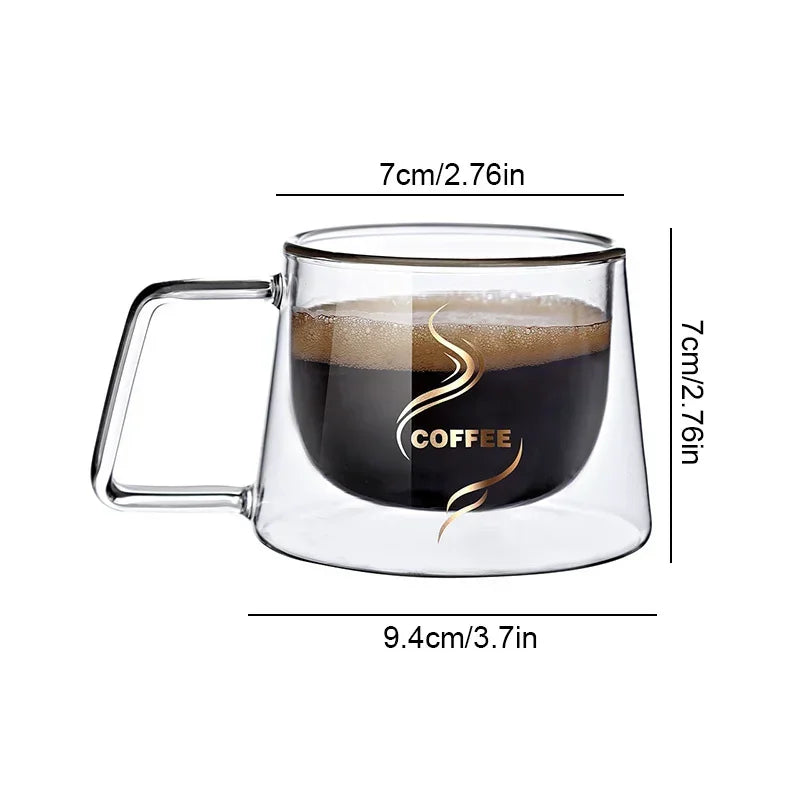 Double-Wall Glass Heat-Resistant Espresso and Coffee Cups (150ml)
