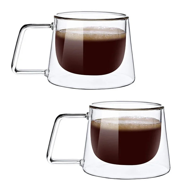 Double-Wall Glass Heat-Resistant Espresso and Coffee Cups (150ml)