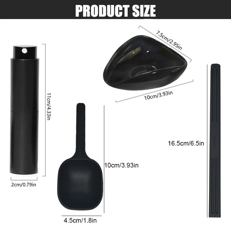 Barista Coffee Bean Dosing Set - Ceramic bowl, Spoon and Anti-static Spray