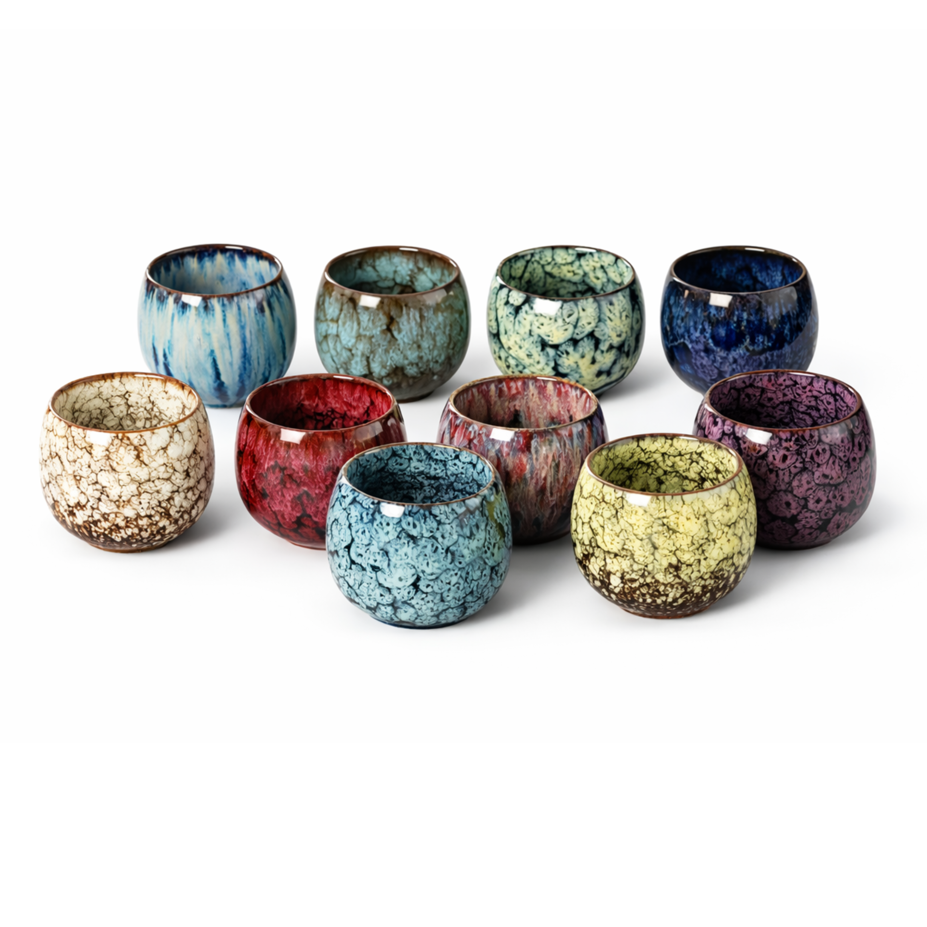 Japanese Kiln-Glazed Ceramic Espresso Cup