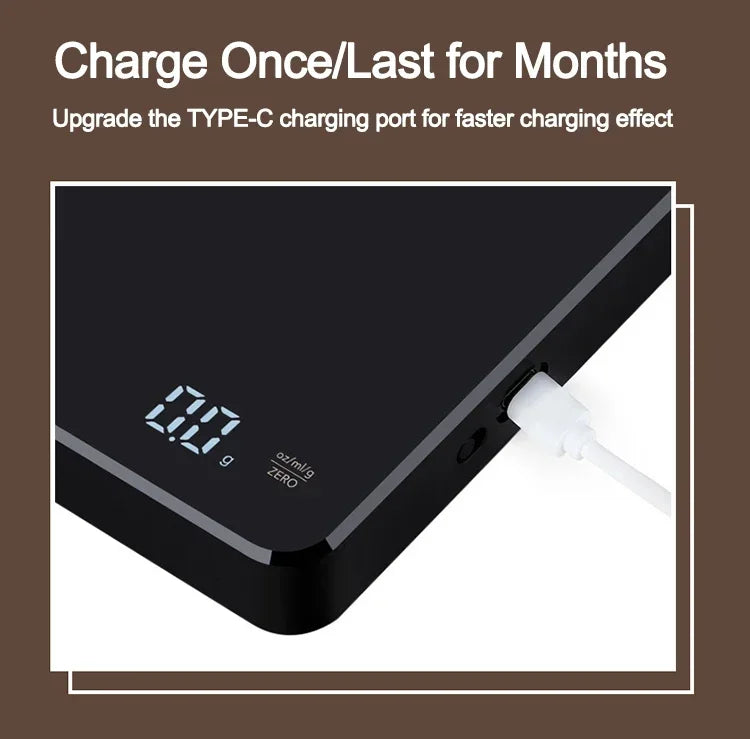 Barista Grade Digital Coffee Scale with Timer