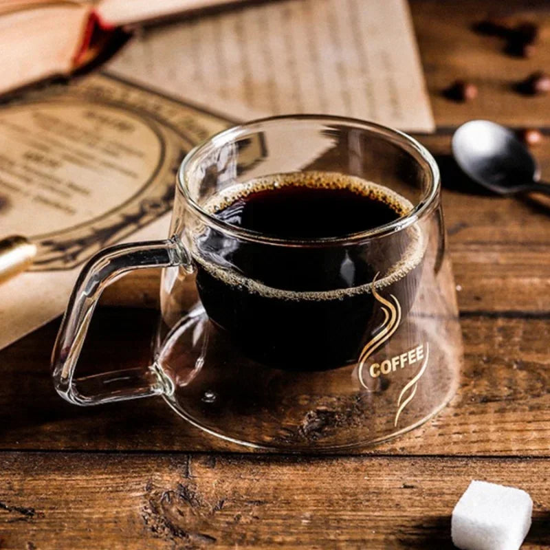 Double-Wall Glass Heat-Resistant Espresso and Coffee Cups (150ml)