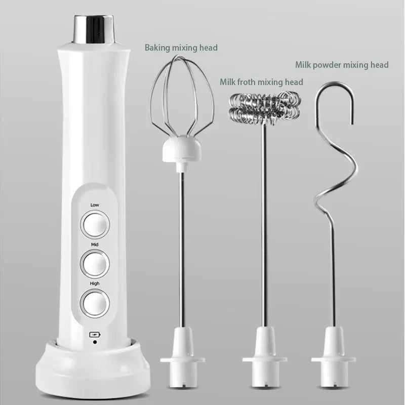 3 in 1 Rechargeable Electric Whisk & Milk Frother