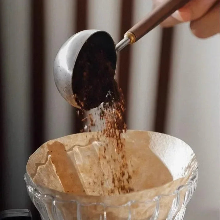 Walnut Handle Coffee Scoop- Stainless Steel Measuring Spoon