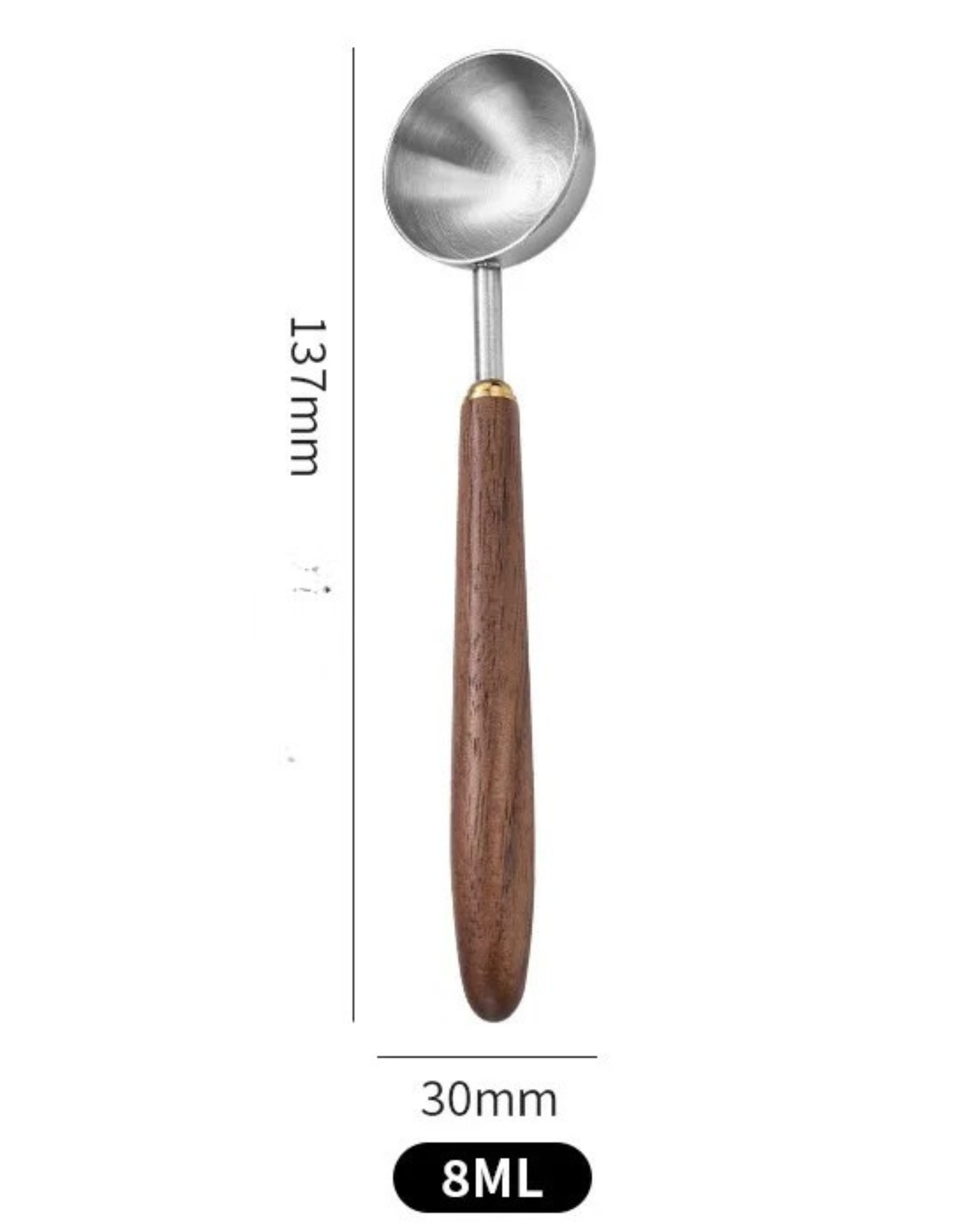 Walnut Handle Coffee Scoop- Stainless Steel Measuring Spoon